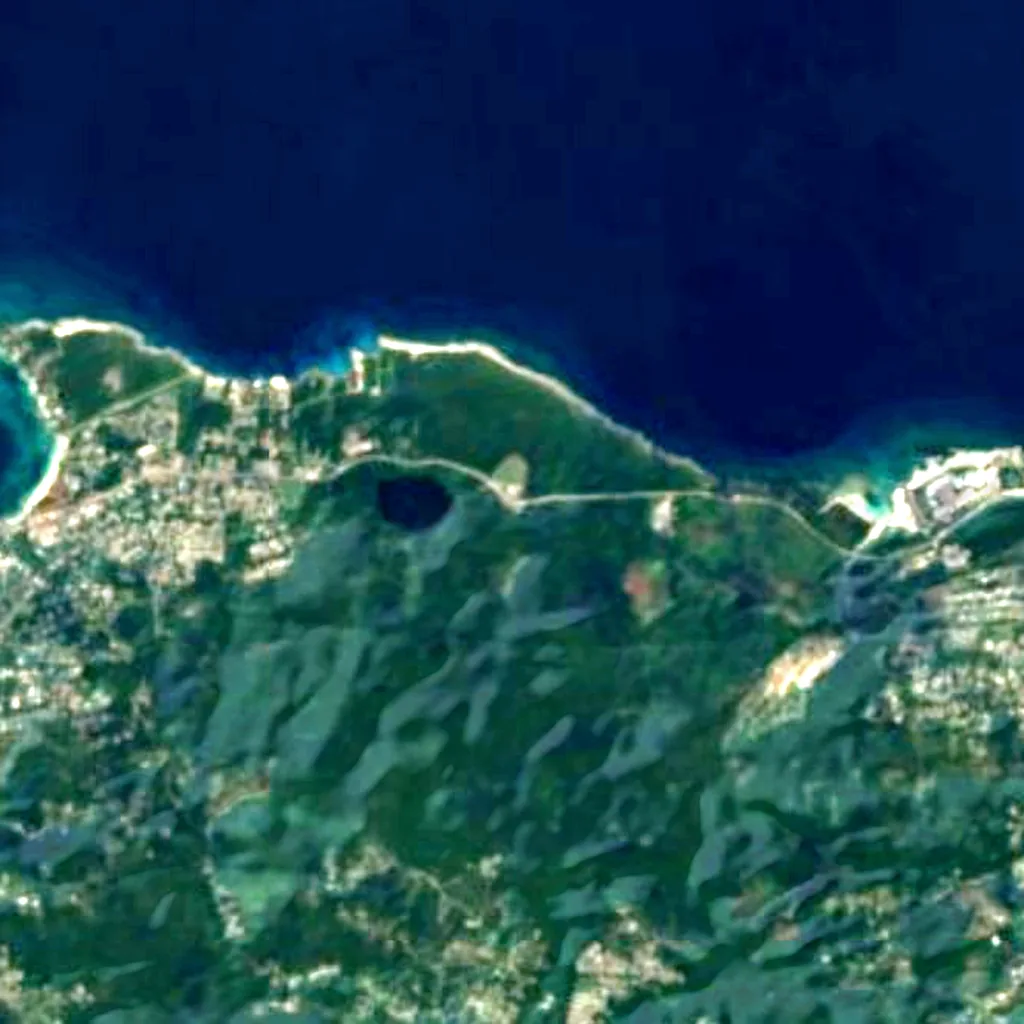 El suelo sobre Green Grotto Caves (Sentinel-2)