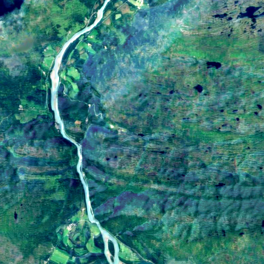 Le sol au-dessus de Grønligrotta (Sentinel-2)