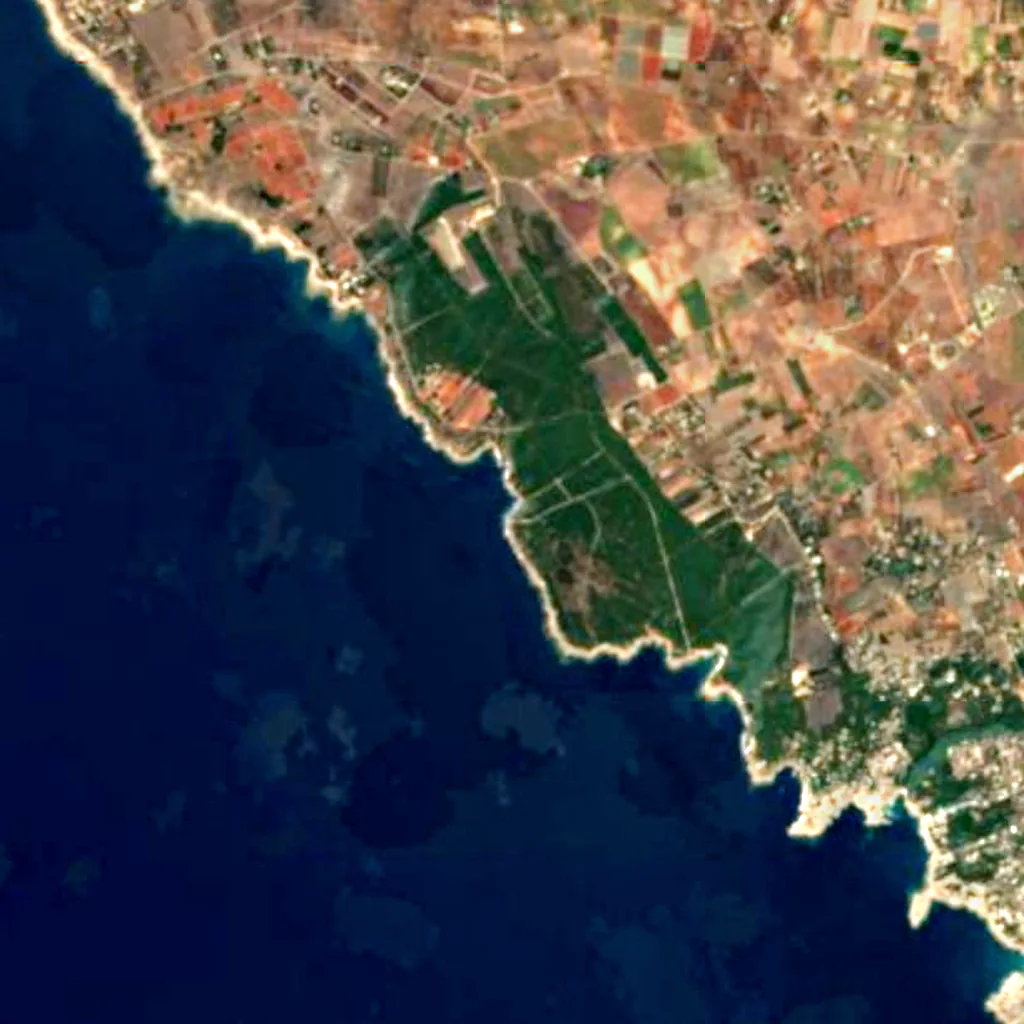 Il terreno sopra Grotta del Cavallo (Sentinel-2)