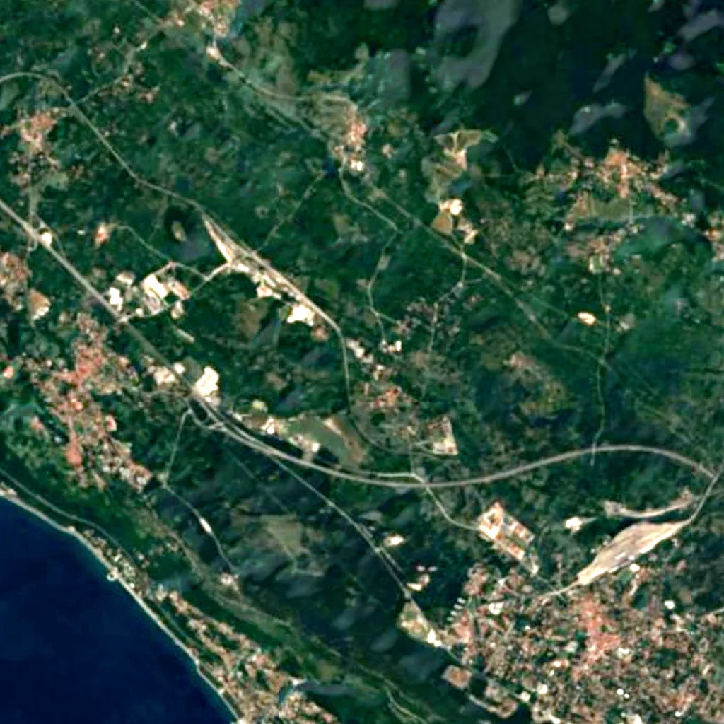 Le sol au-dessus de Grotta Gigante (Sentinel-2)