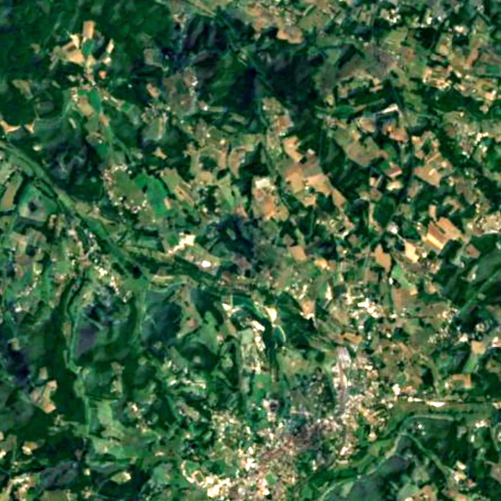 Le sol au-dessus de Grottes de Cougnac (Sentinel-2)