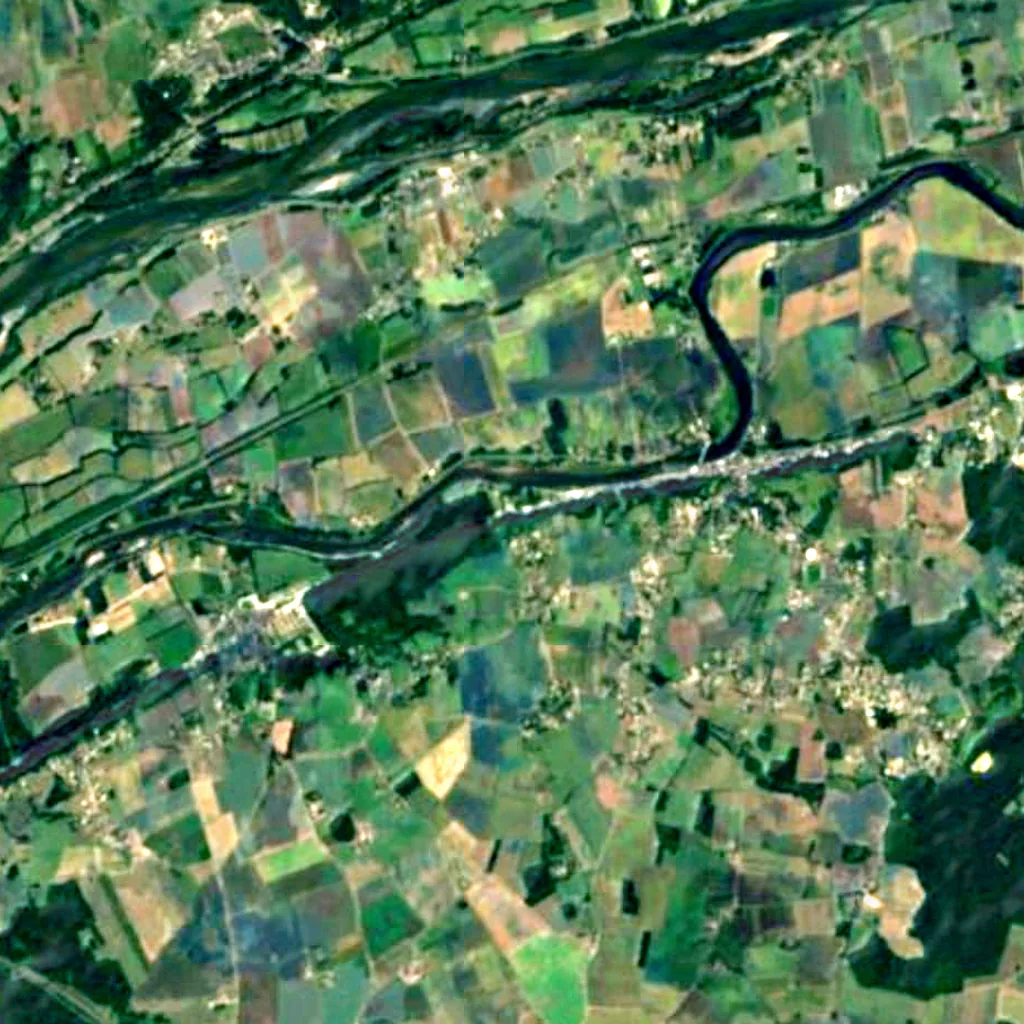 De grond boven Grottes Pétrifiantes de Savonnières (Sentinel-2)