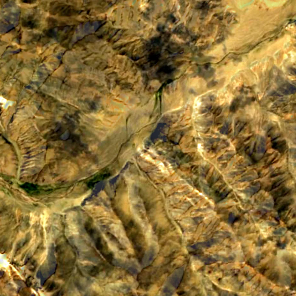Der Boden über Gurban Tsenkher Cave (Sentinel-2)