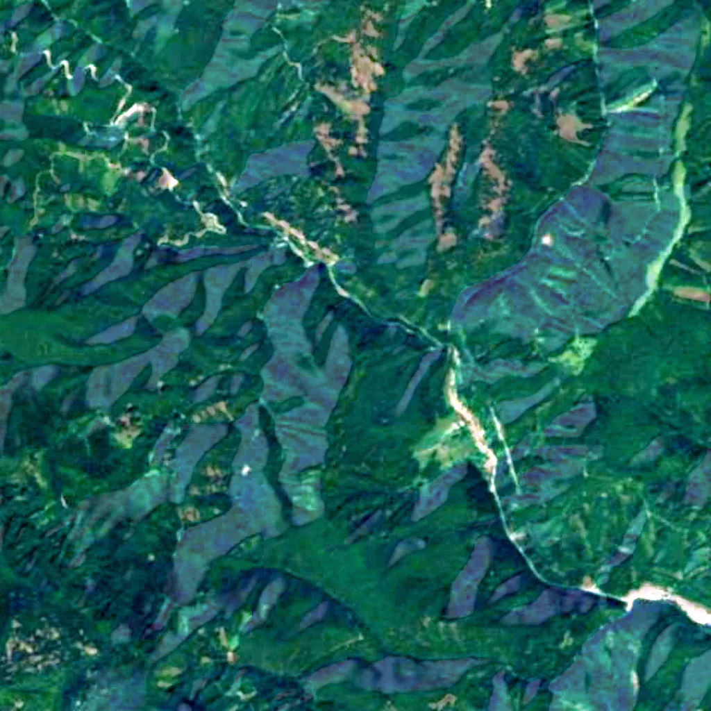 O chão por cima de Harmanecká Cave (Sentinel-2)