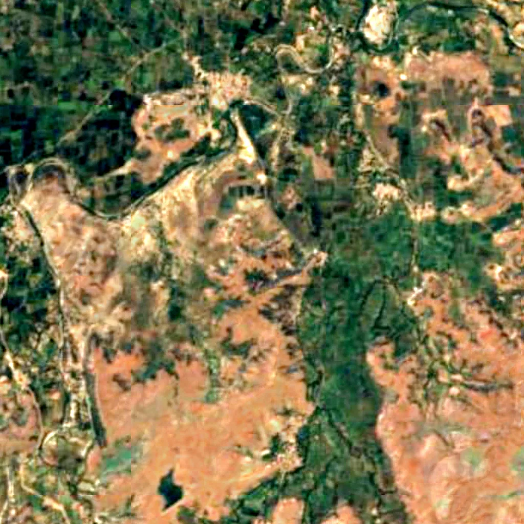 El suelo sobre Hathiagor Buddhist Caves (Sentinel-2)
