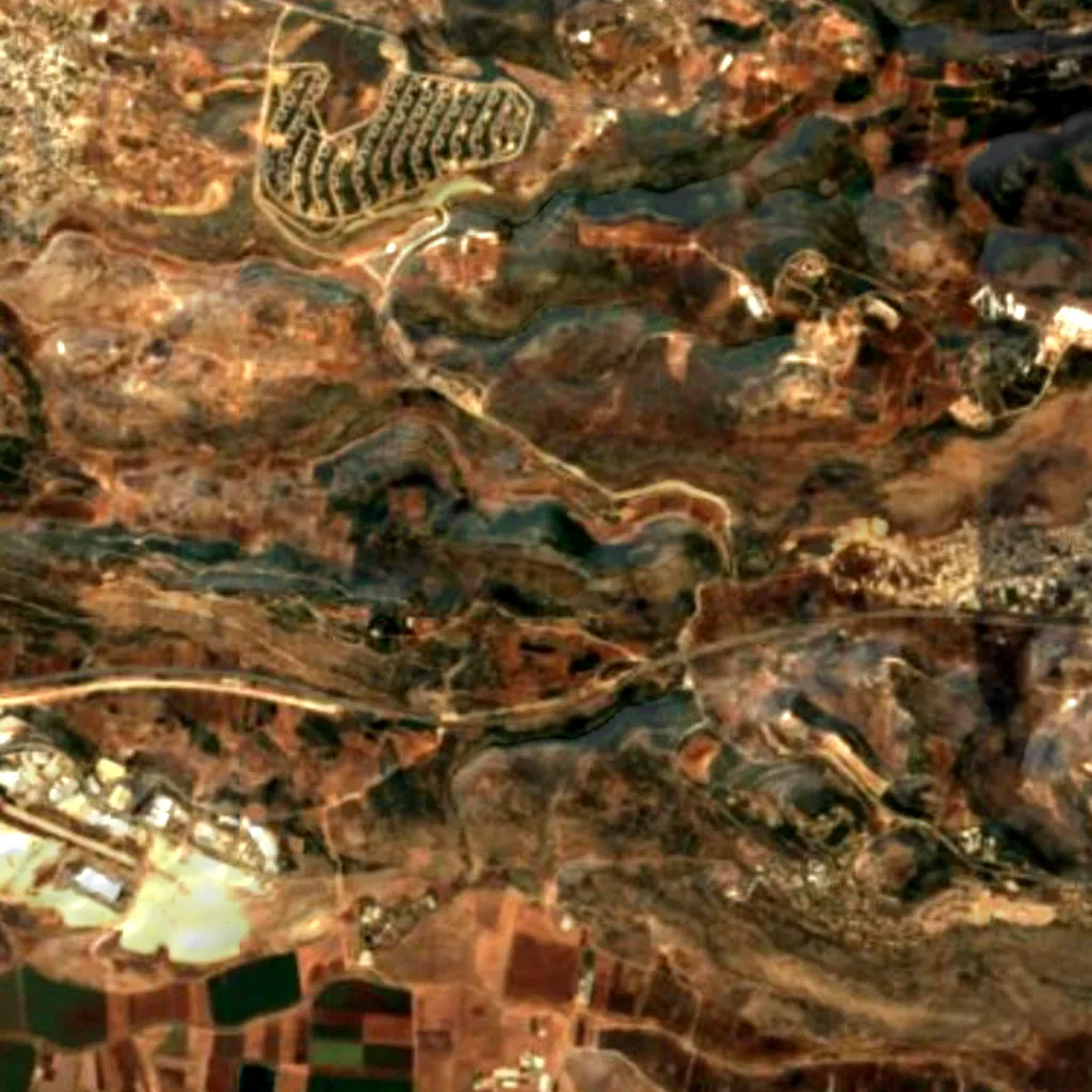 Le sol au-dessus de Hayonim (Sentinel-2)
