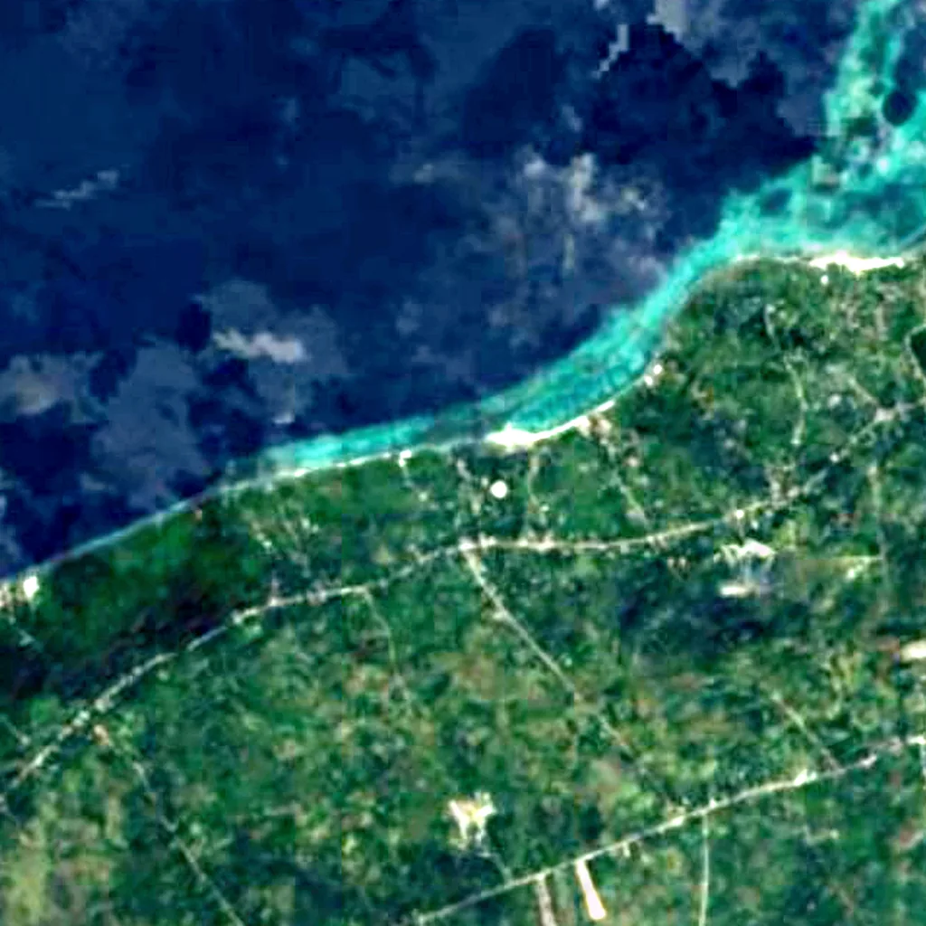De grond boven Hinagdanan Cave (Sentinel-2)
