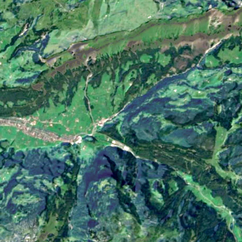 Le sol au-dessus de Hölloch (Sentinel-2)