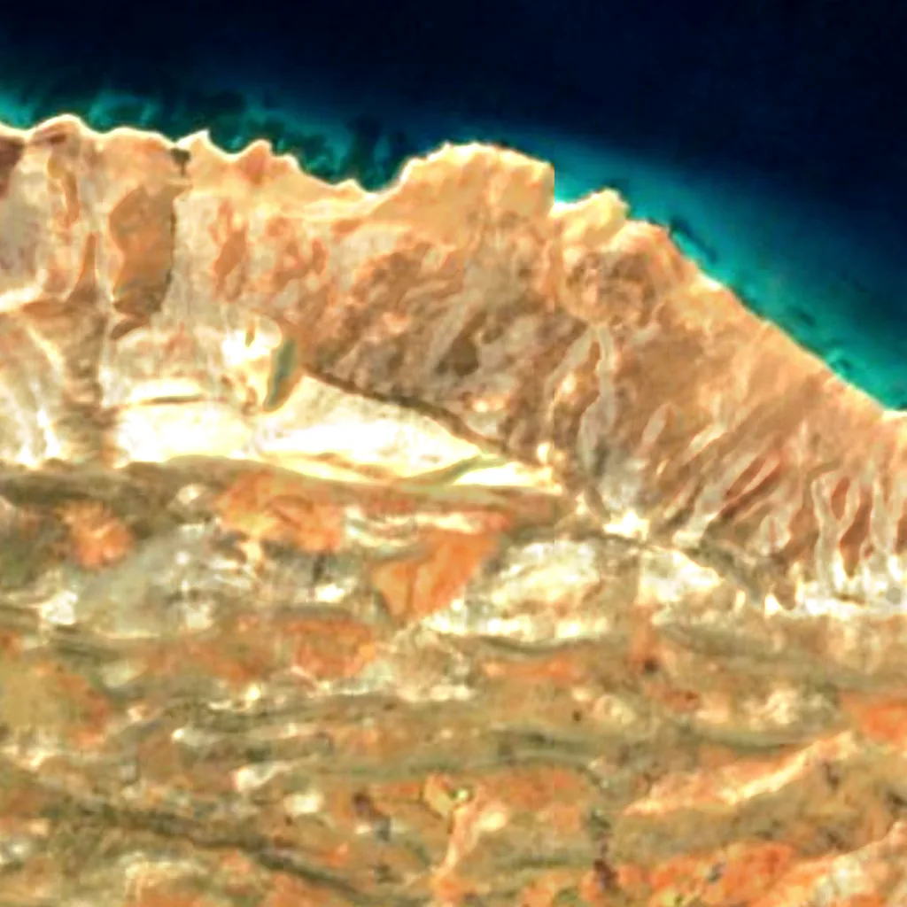 Le sol au-dessus de Hoq cave (Sentinel-2)