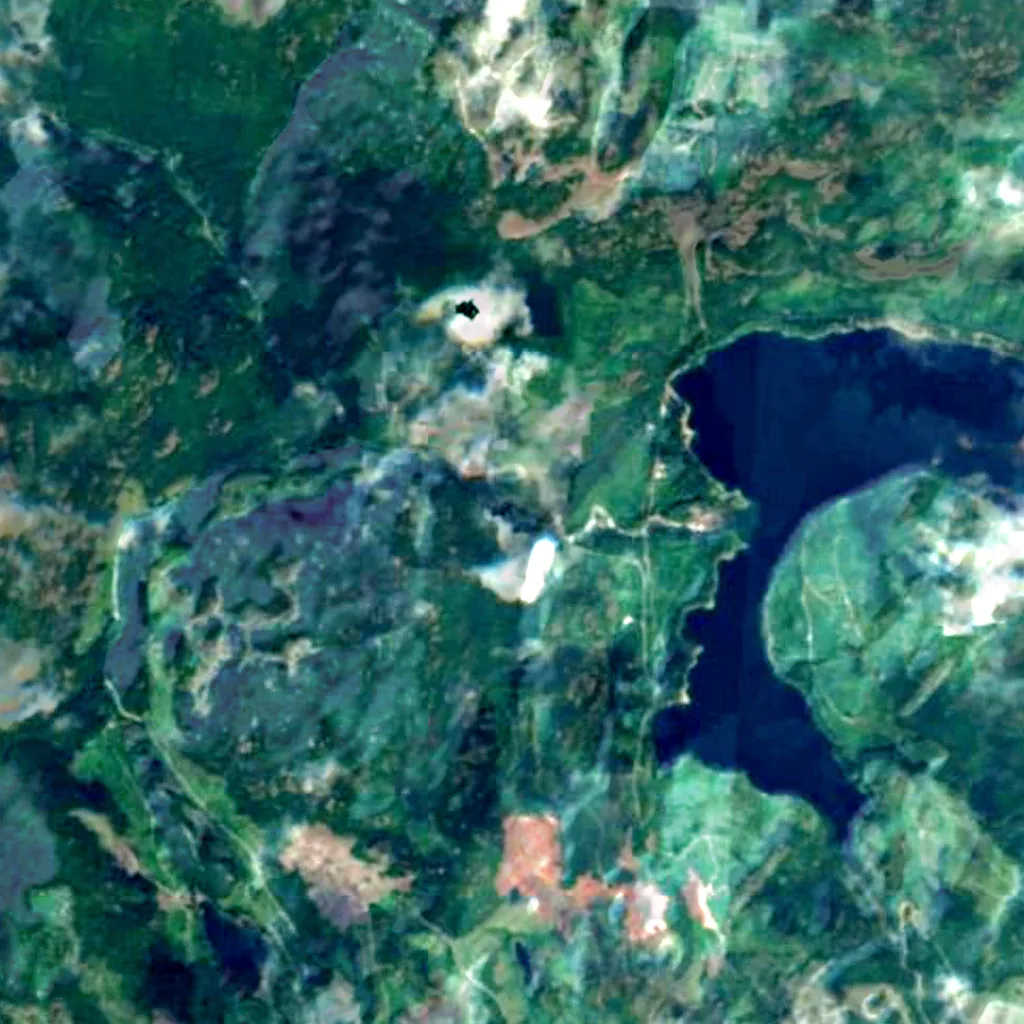 Le sol au-dessus de Horne Lake Caves Provincial Park (Sentinel-2)