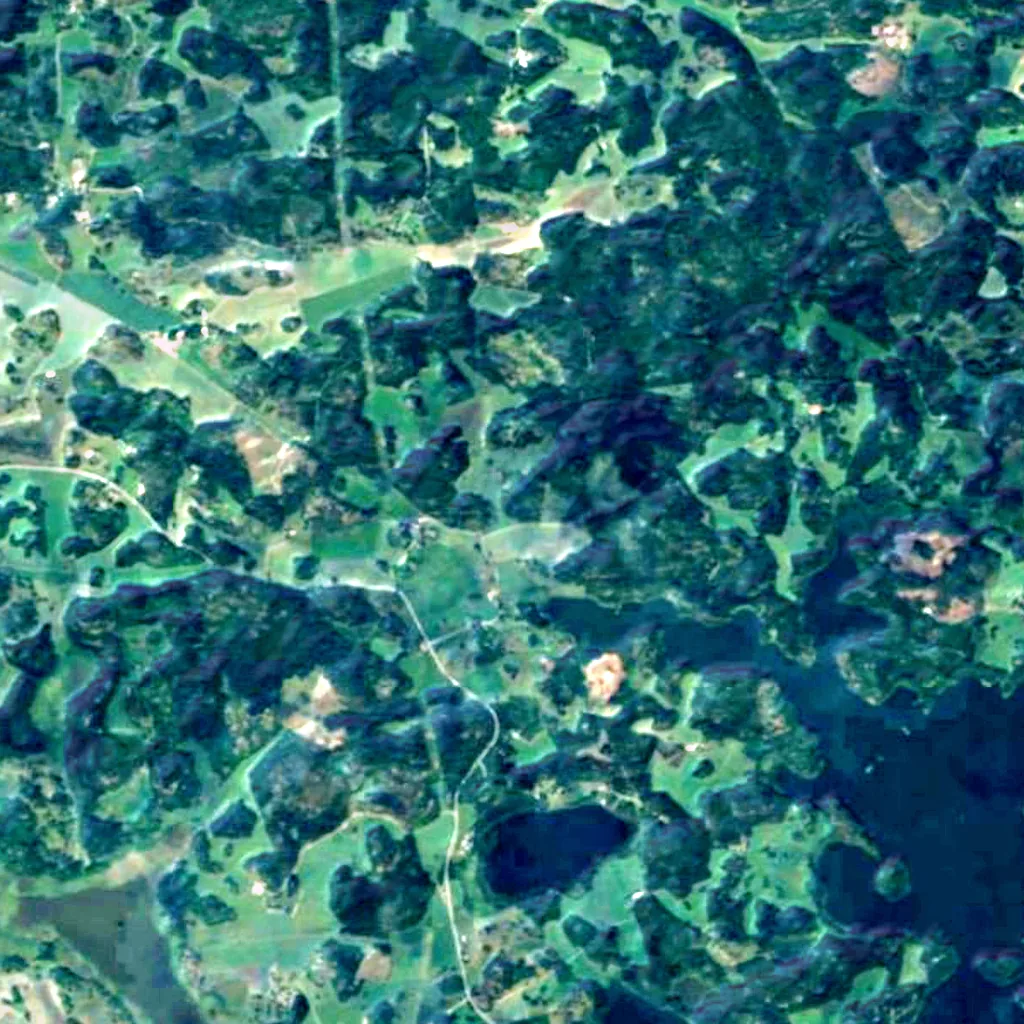 The ground above Höversby Cave (Sentinel-2)