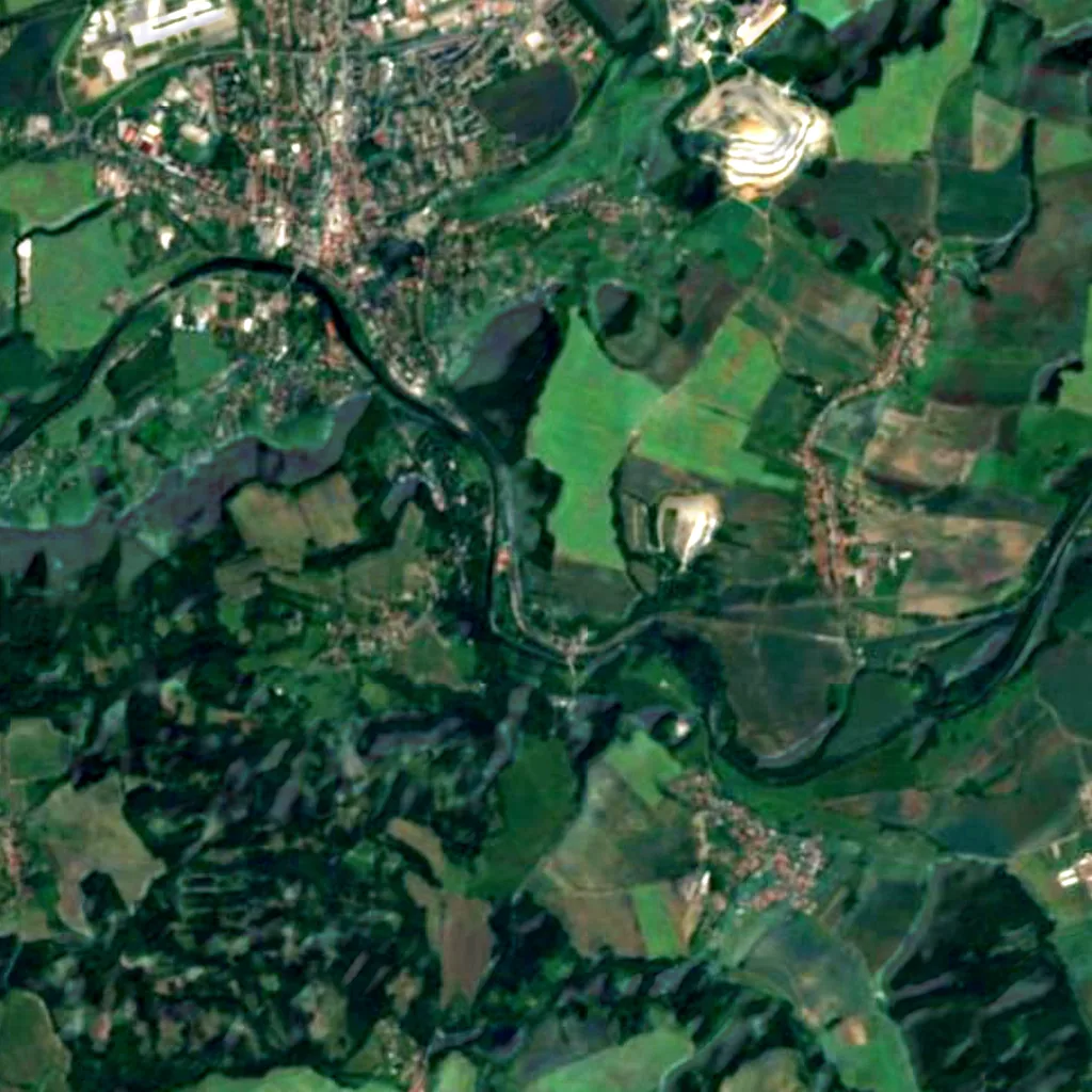 De grond boven Hranická Propast (Sentinel-2)