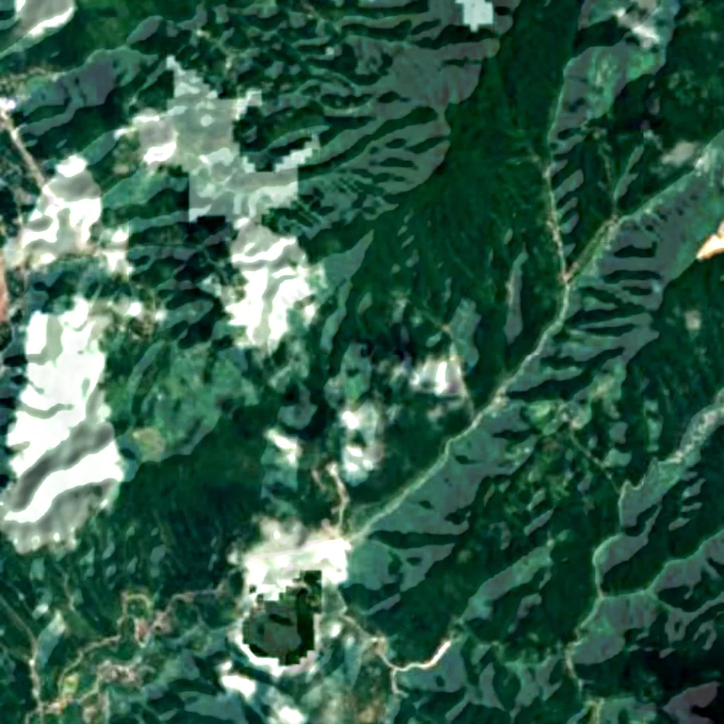 Le sol au-dessus de Grotte Huanglong (Sentinel-2)