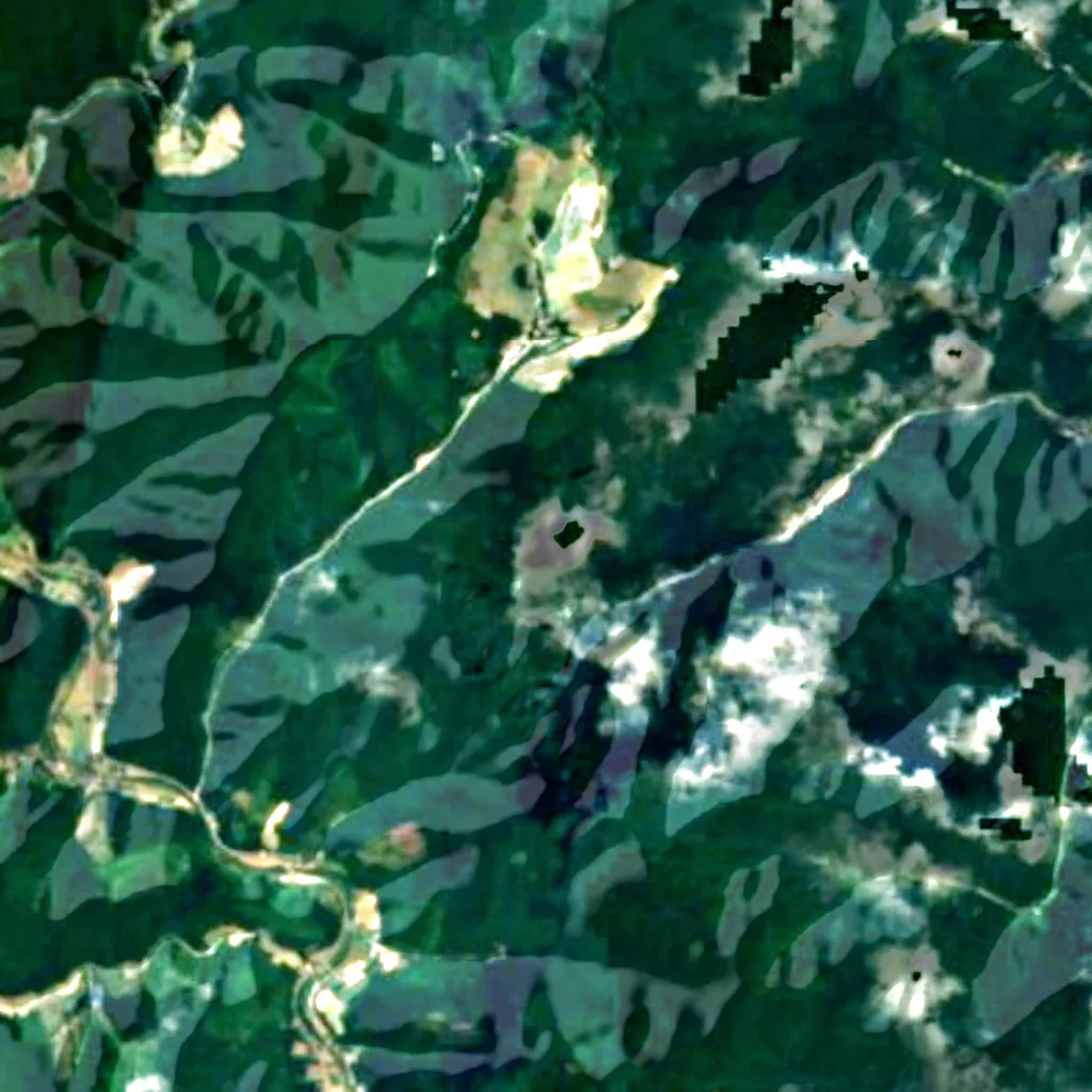 Le sol au-dessus de Hwanseon Cave (Sentinel-2)