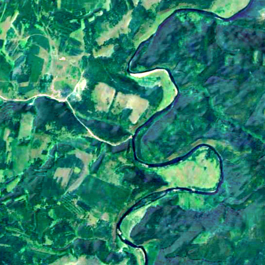 De grond boven Idrisovskaya Cave (Sentinel-2)