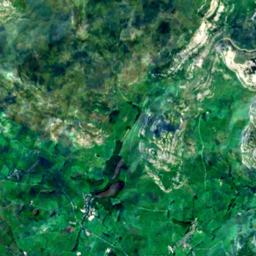 De grond boven Ingleborough Cave (Sentinel-2)