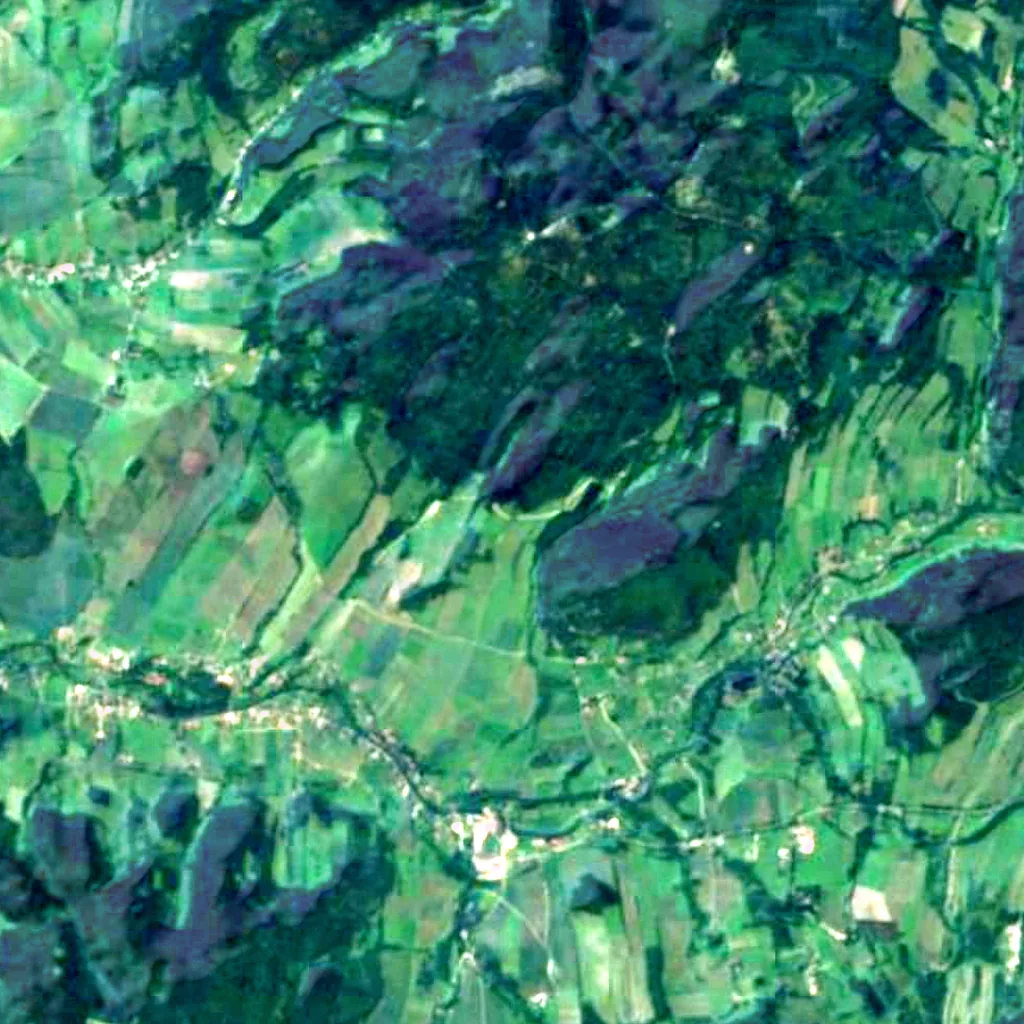 Il terreno sopra Jaskinia Radochowska (Sentinel-2)
