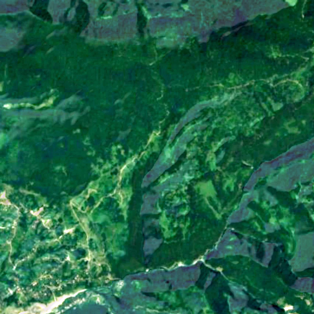 Le sol au-dessus de Jortsku Cave Natural Monument (Sentinel-2)