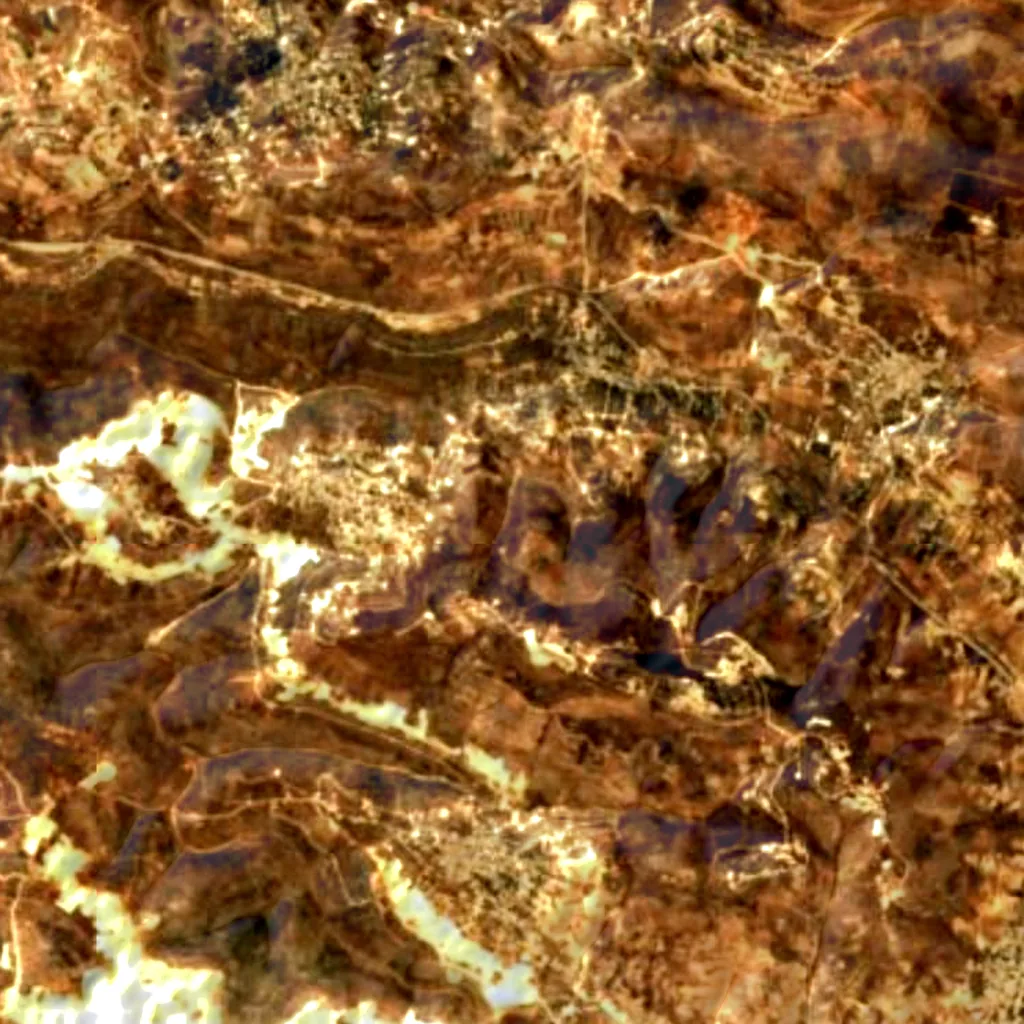 Le sol au-dessus de Kamin Hasif (Sentinel-2)