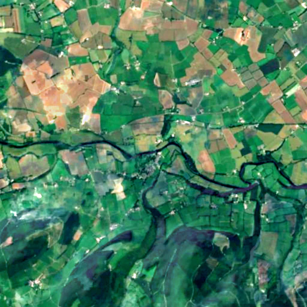 El suelo sobre Killavullen Caves (Sentinel-2)