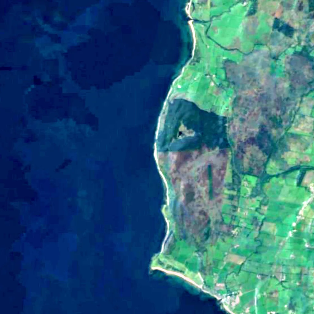 El suelo sobre King's Cave (Sentinel-2)