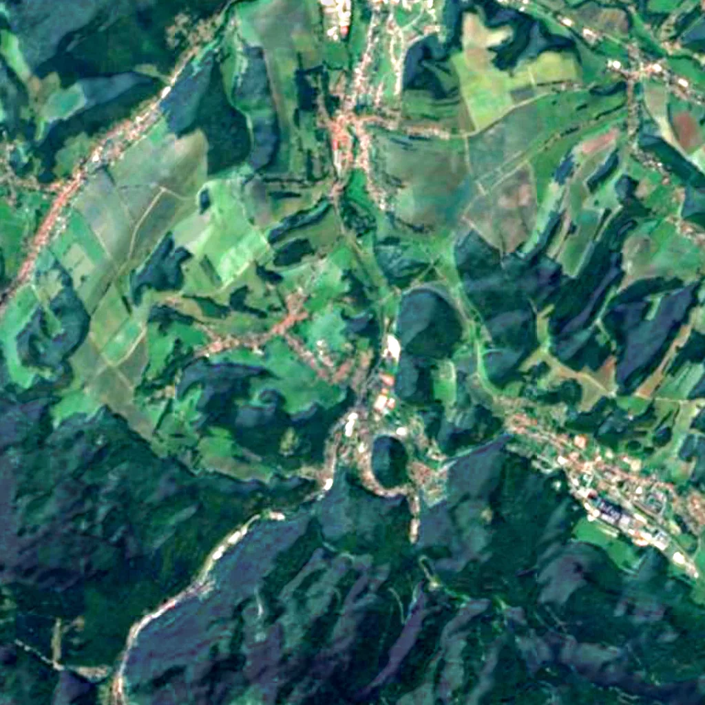 O chão por cima de Kittelsthaler Tropfsteinhöhle (Sentinel-2)