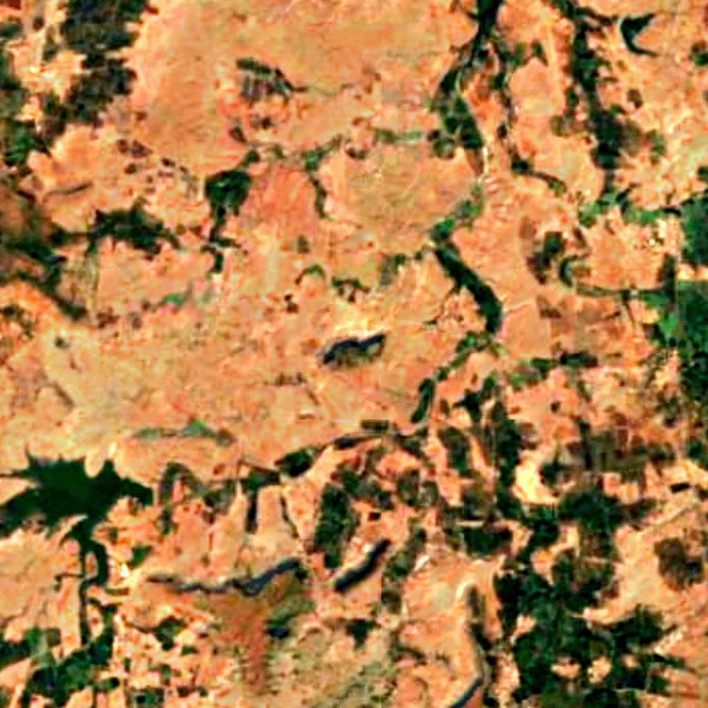 O chão por cima de Kolvi Caves (Sentinel-2)