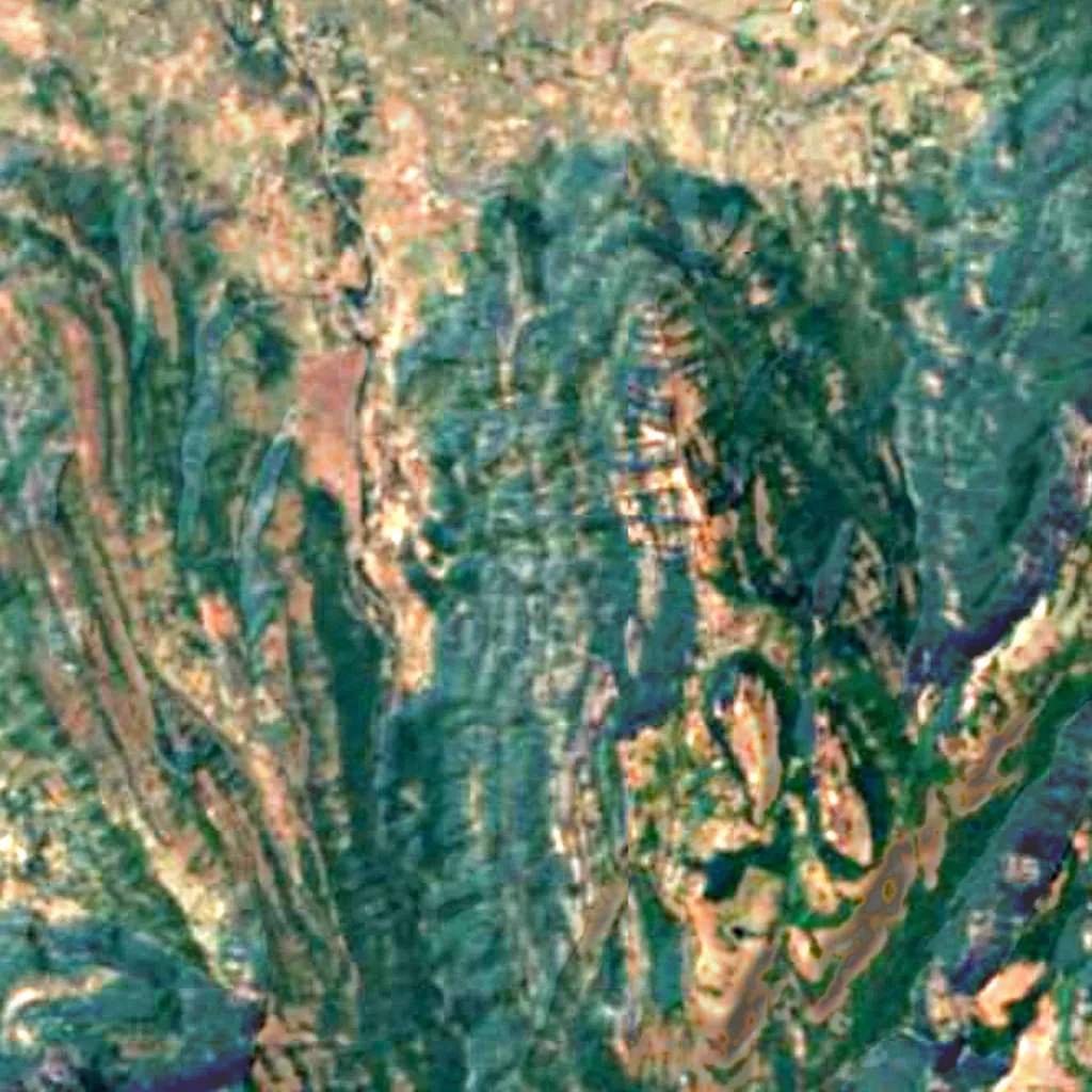 El suelo sobre Kondana Caves (Sentinel-2)