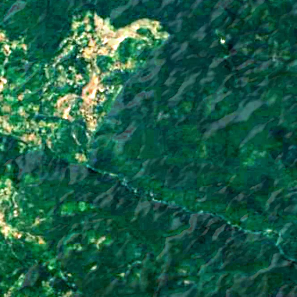 De grond boven Kotumsar Cave (Sentinel-2)