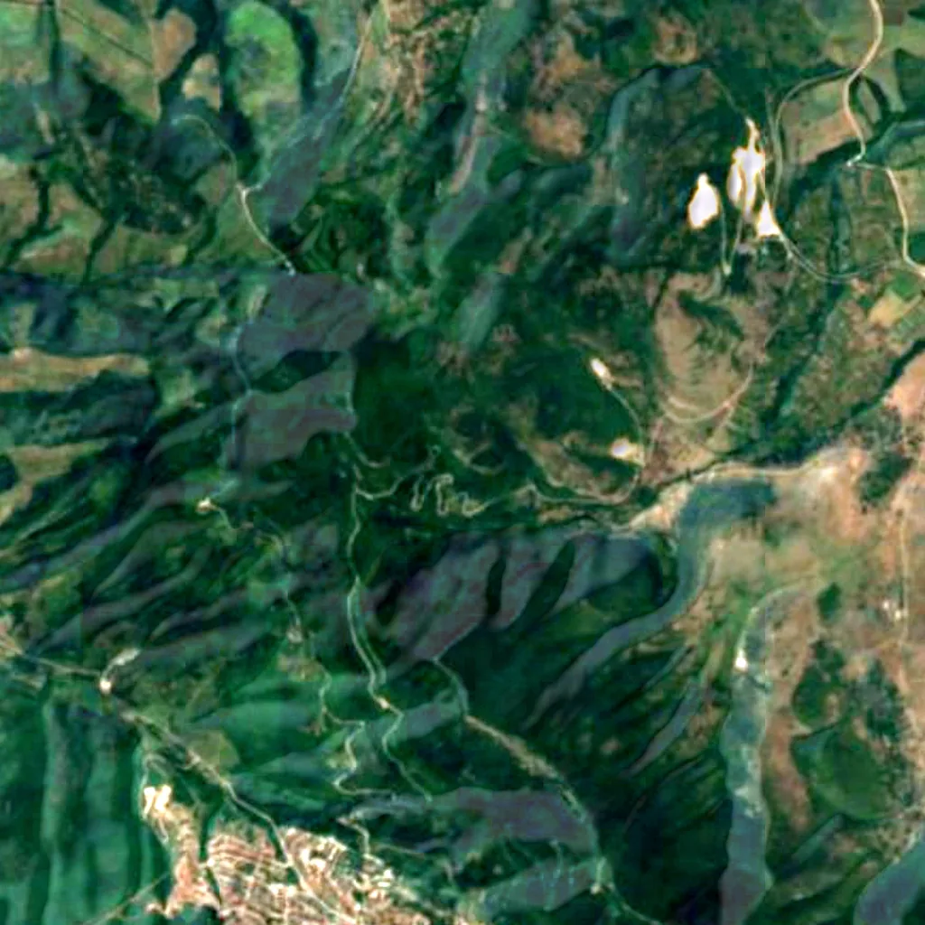 De grond boven Kozarnika (Sentinel-2)