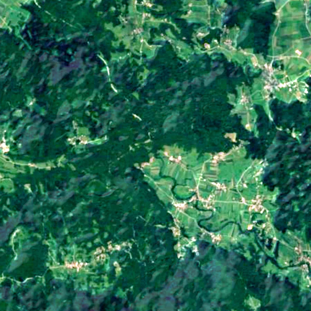 Le sol au-dessus de Krka Cave (Sentinel-2)