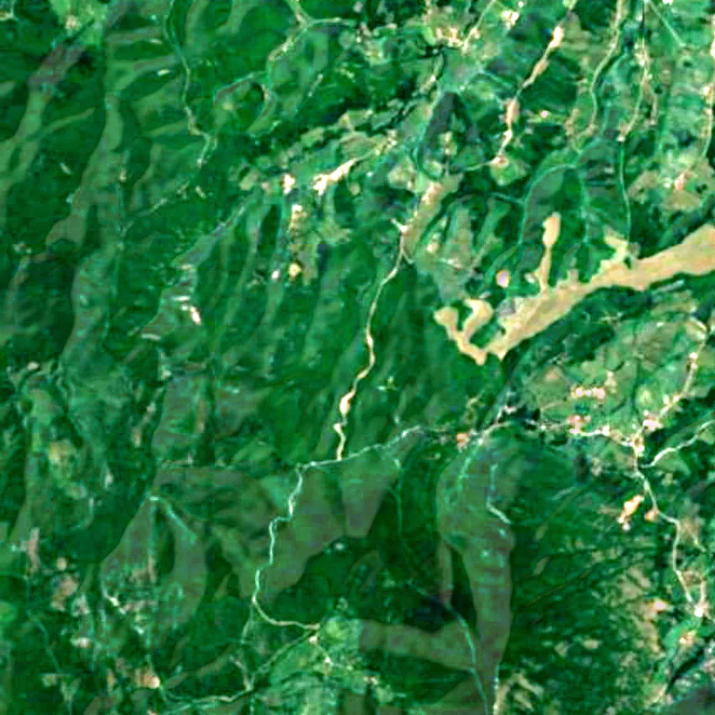 Der Boden über Kusari-Höhle (Sentinel-2)