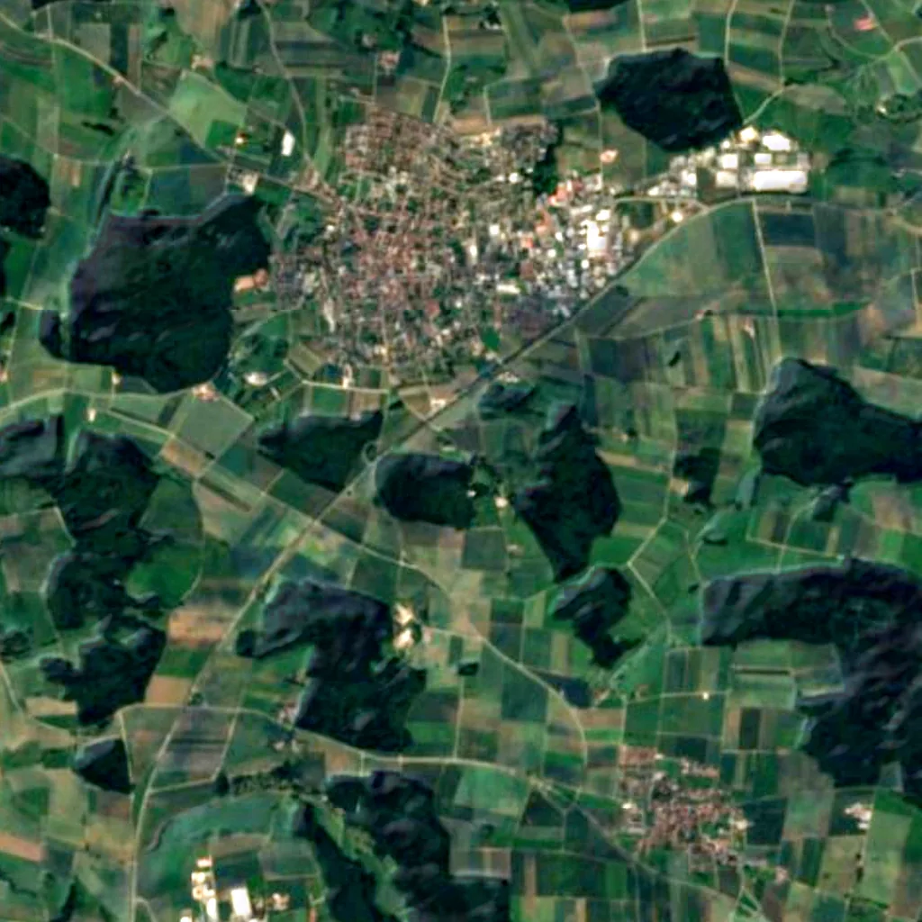Le sol au-dessus de Laichinger Tiefenhöhle (Sentinel-2)