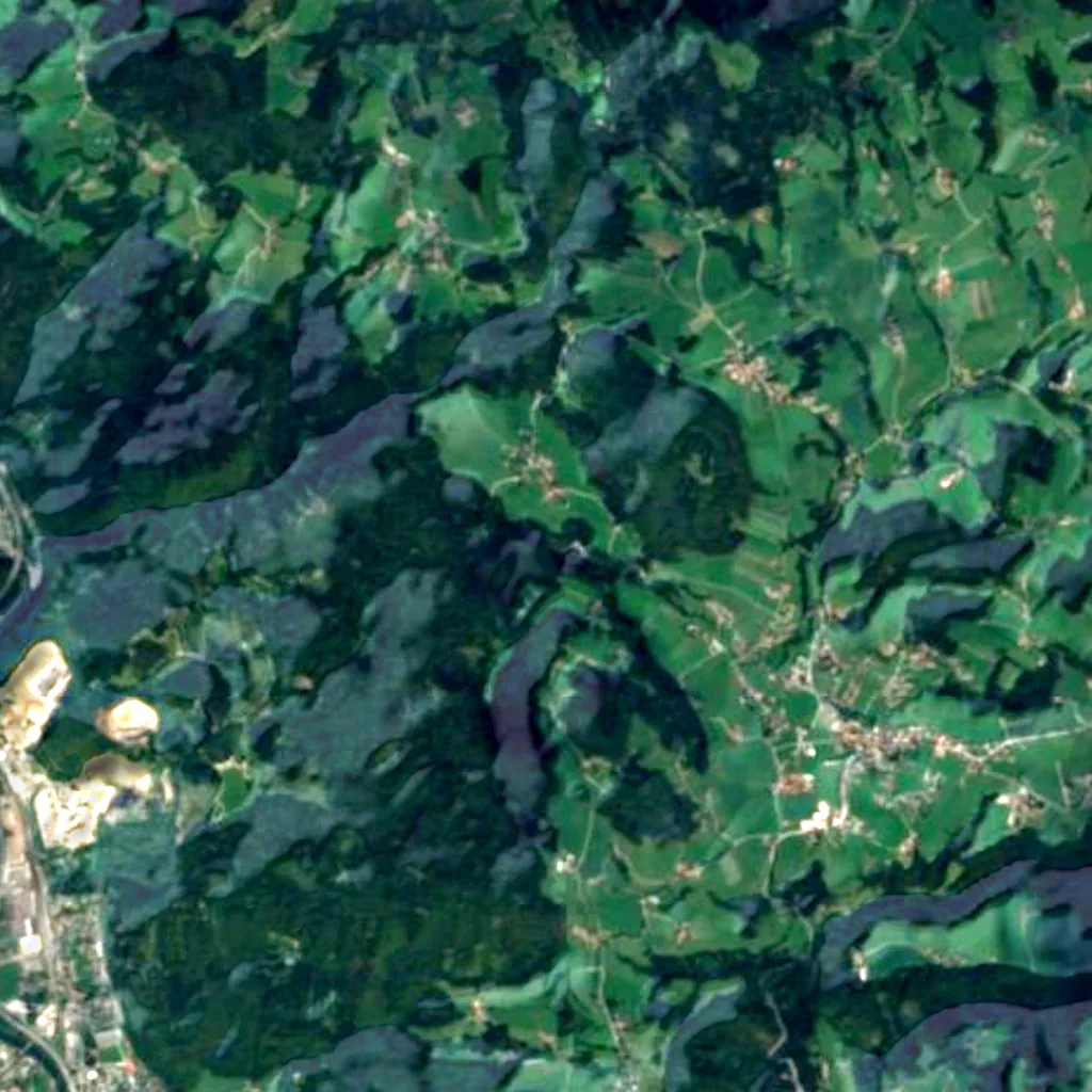 Le sol au-dessus de Lurgrotte (Sentinel-2)