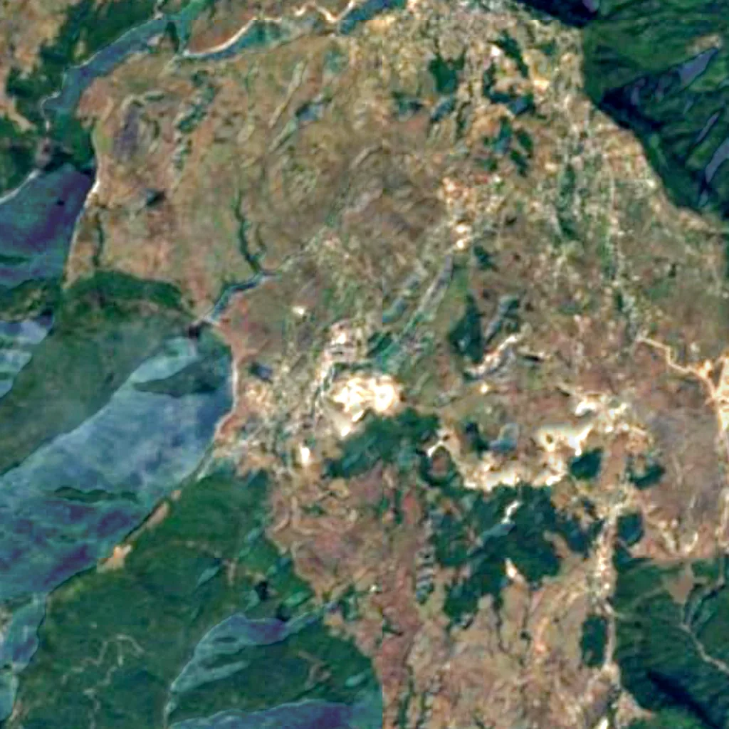 Der Boden über Mawmluh Cave (Sentinel-2)