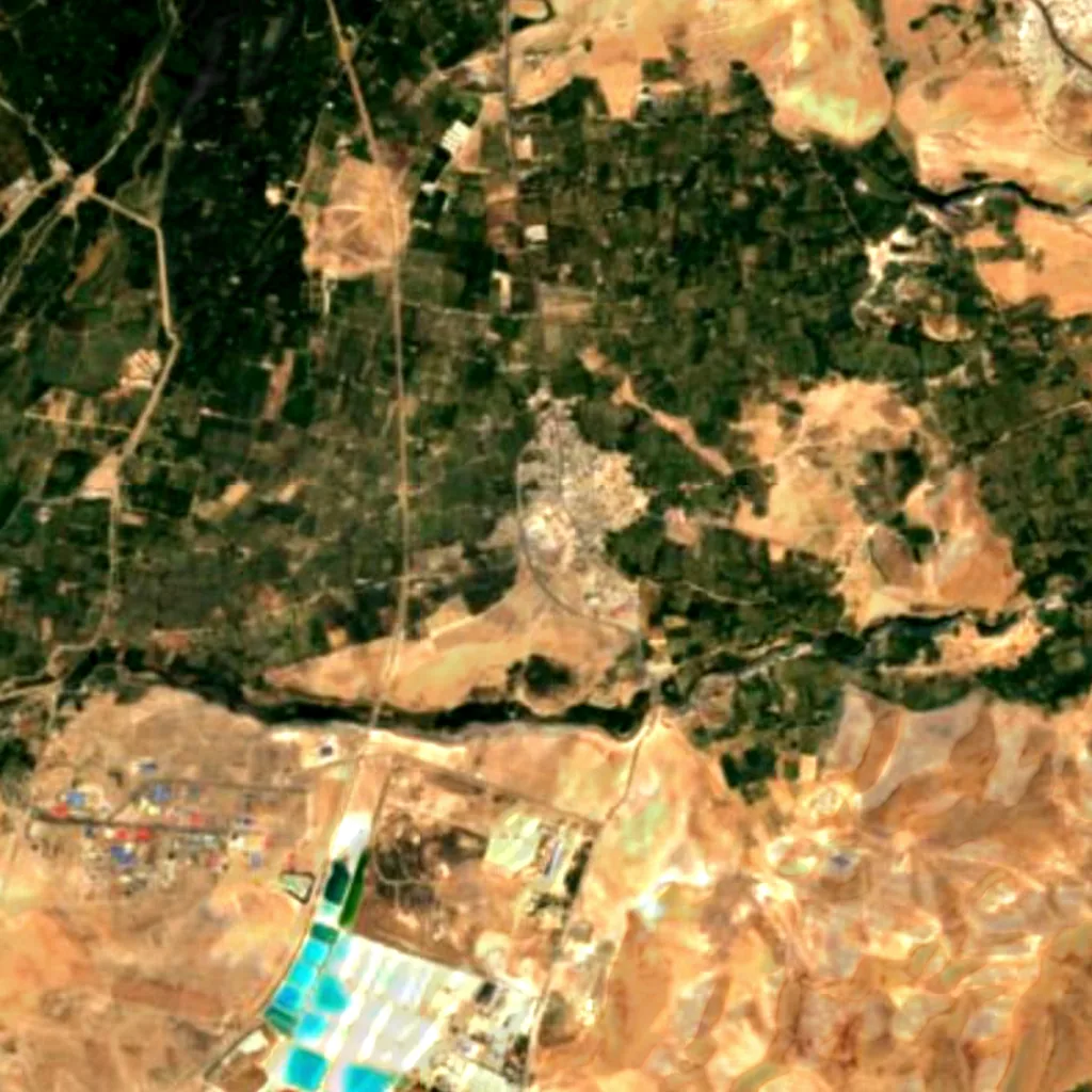 El suelo sobre Mehr Temple (Sentinel-2)