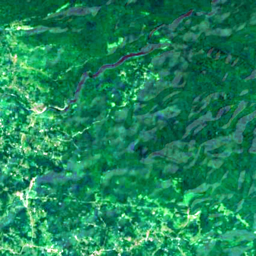Der Boden über Melouri Cave Natural Monument (Sentinel-2)