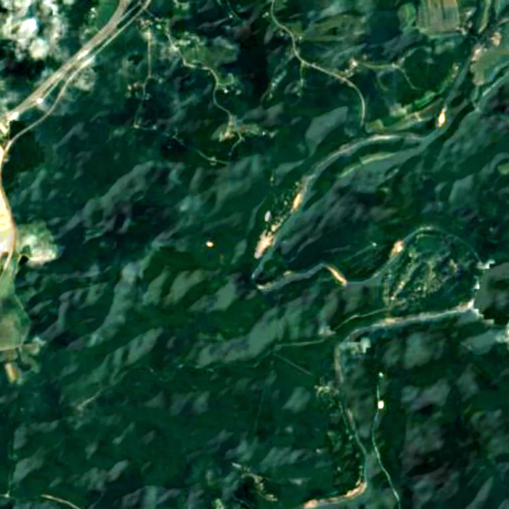 Le sol au-dessus de Meramec Caverns (Sentinel-2)