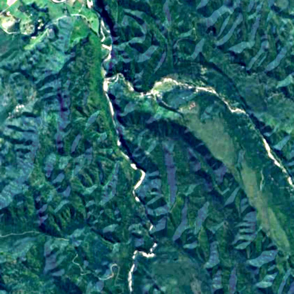 Il terreno sopra Metro Cave / Te Ananui Cave (Sentinel-2)