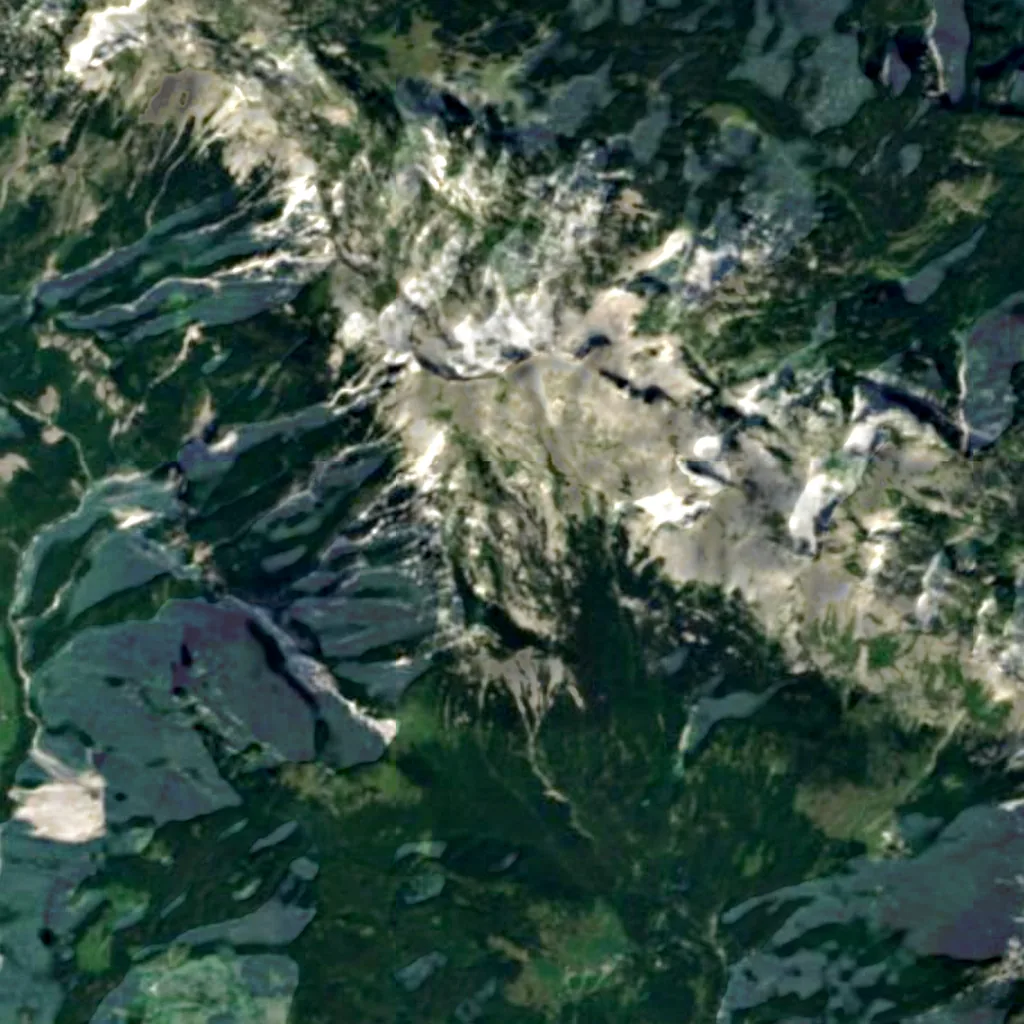Il terreno sopra Migovec System (Sentinel-2)