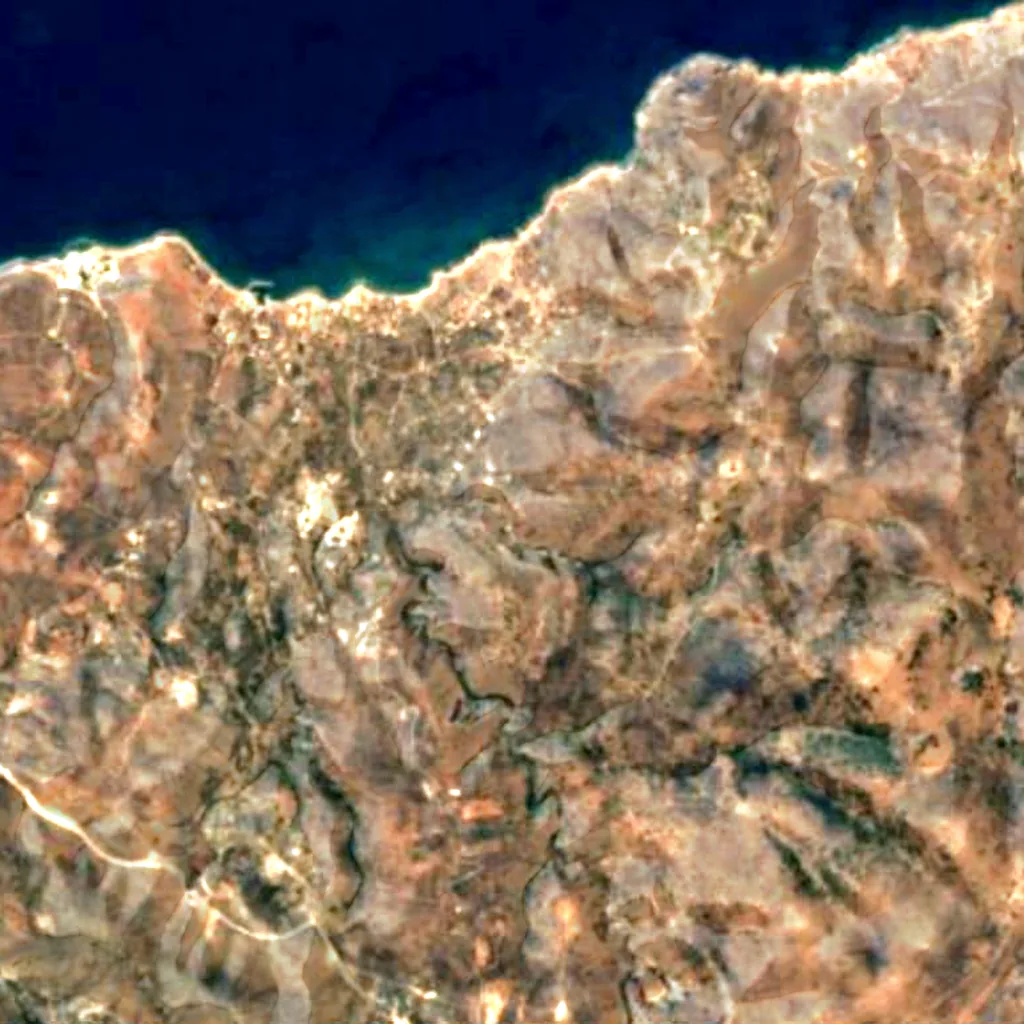 El suelo sobre Milatos cave (Sentinel-2)