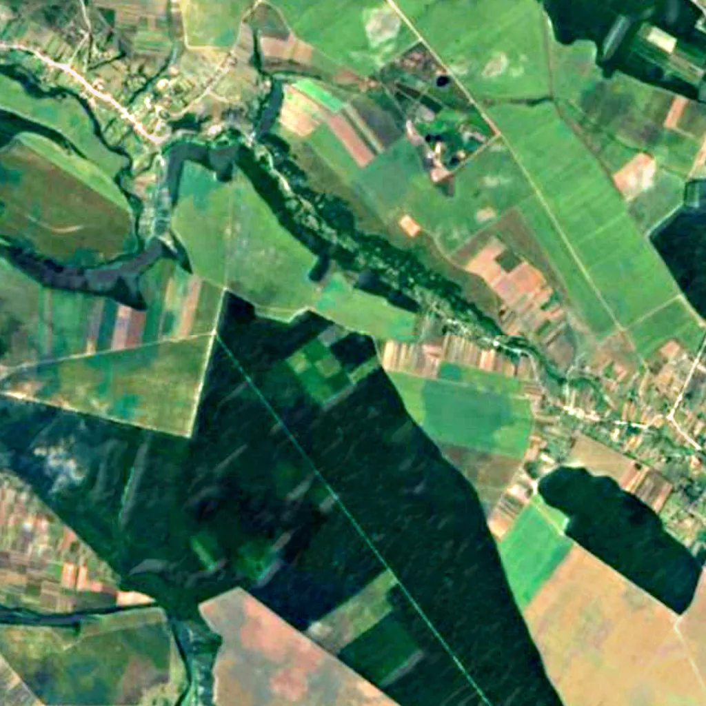 De grond boven Mlynky (Sentinel-2)