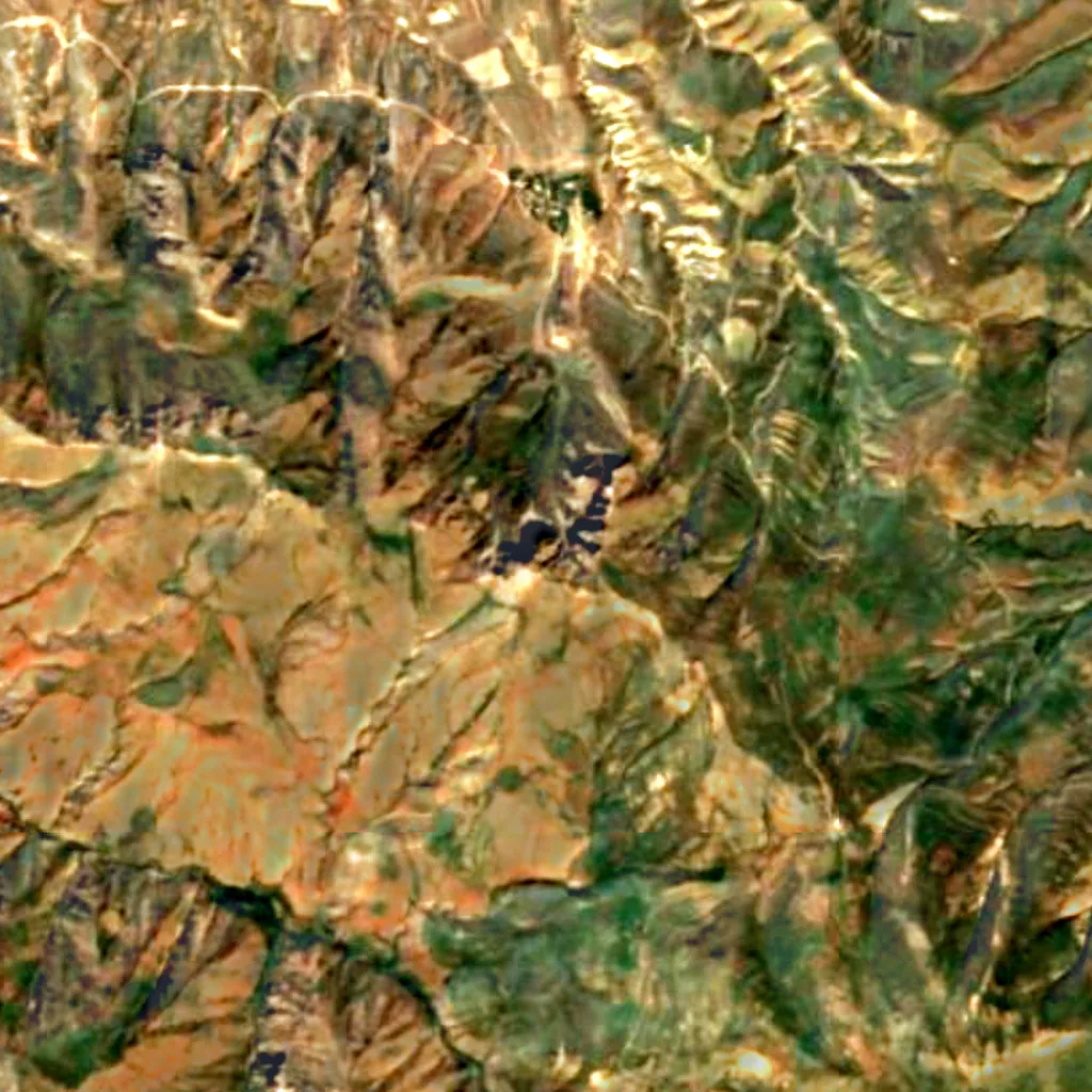 Le sol au-dessus de Mozrov Cave (Sentinel-2)