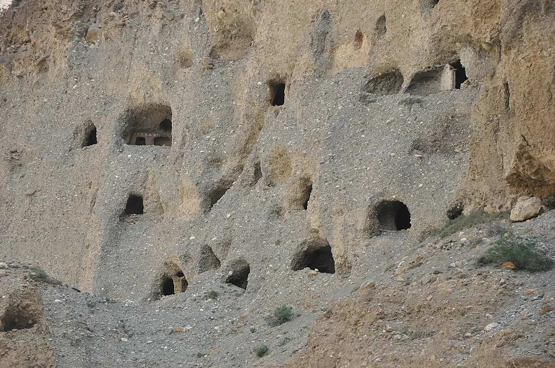 Caves of Chaile chhuksang VDC, Mustang. !% to 16th Century