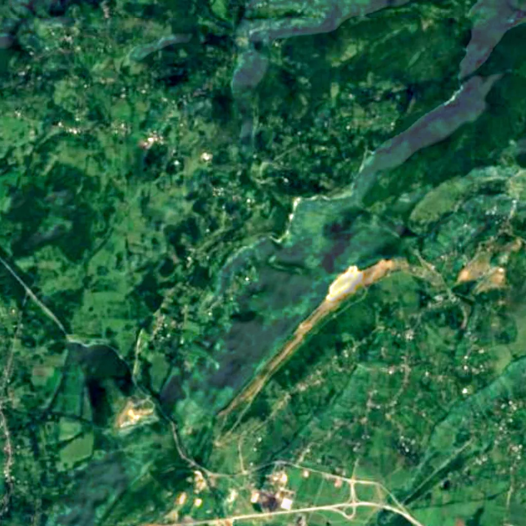 Le sol au-dessus de Nagarevi Cave Natural Monument (Sentinel-2)