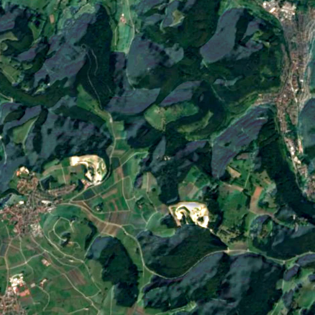 Il terreno sopra Nebelhöhle (Sentinel-2)