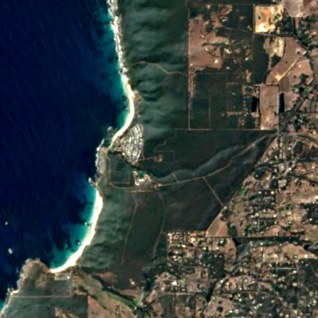 O chão por cima de Ngilgi Cave (Sentinel-2)