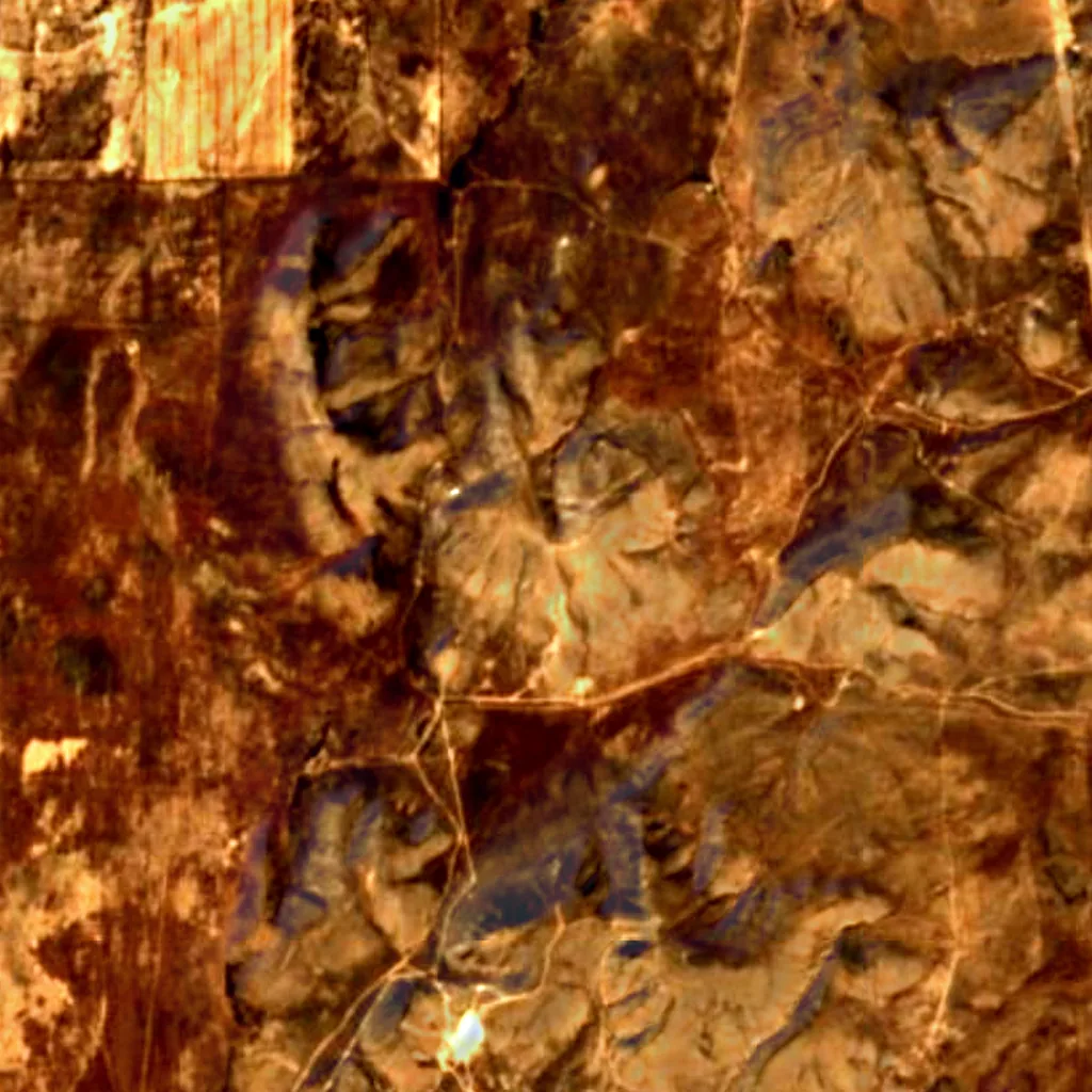 De grond boven Nutty Putty Cave (Sentinel-2)