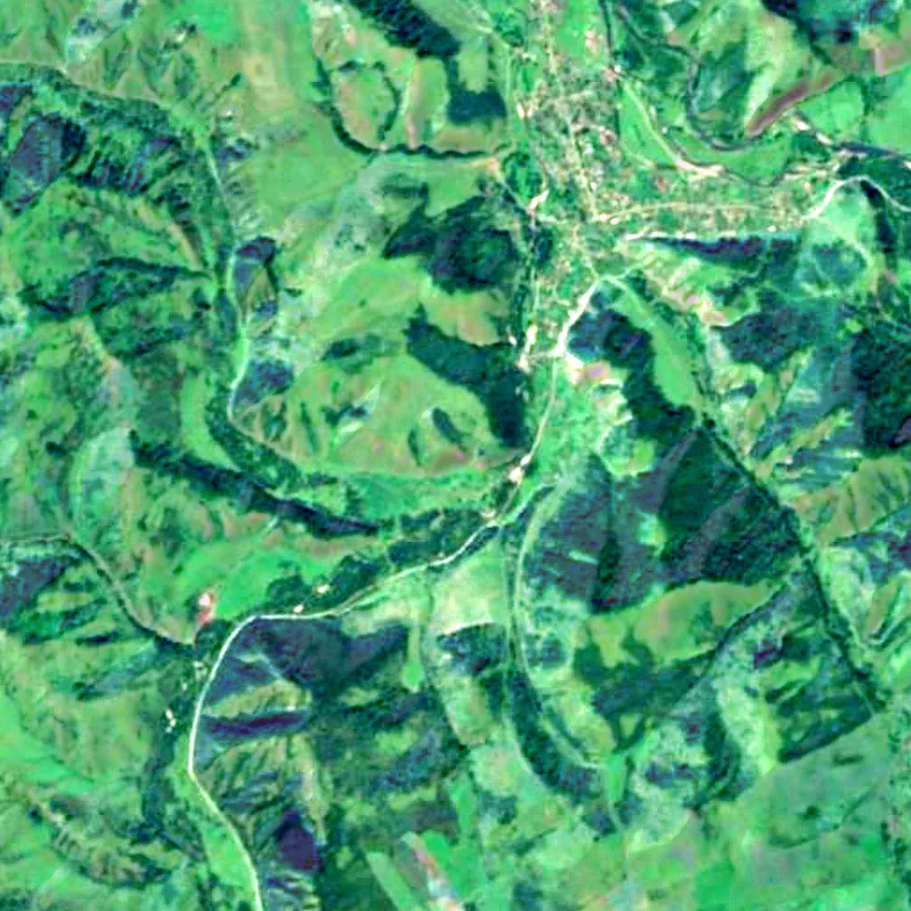 Der Boden über Okladnikow-Höhle (Sentinel-2)