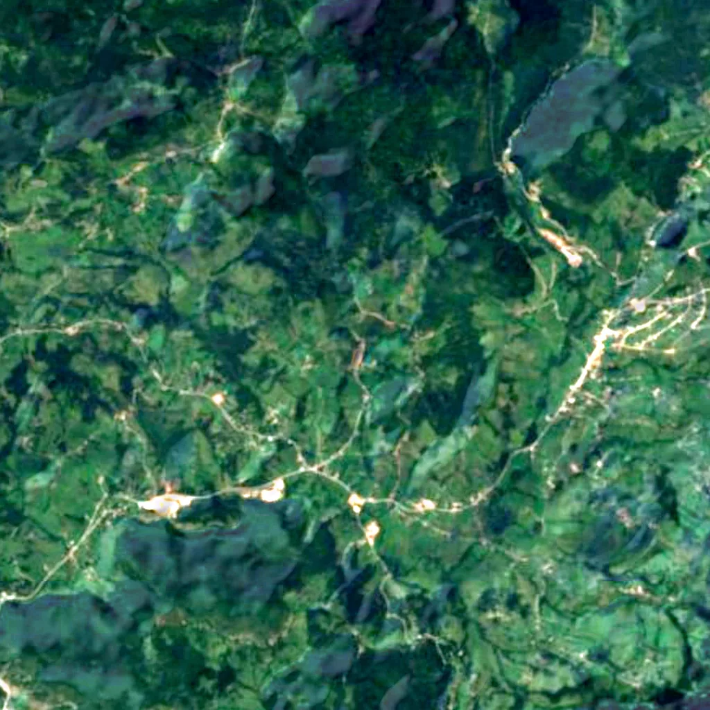 De grond boven Orlovača cave (Sentinel-2)